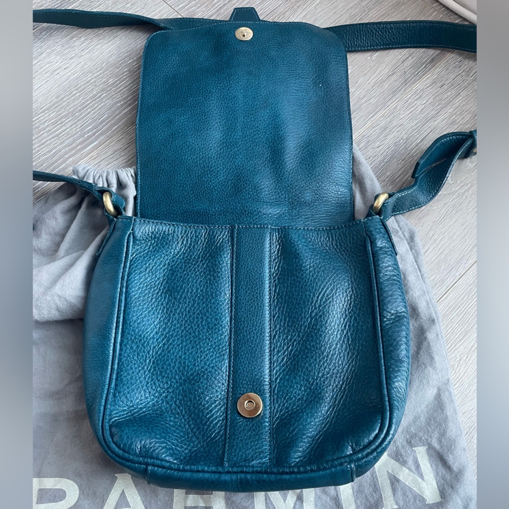 Brahmin Real Leather Teal Crossbody Bag - Picture 3 of 12